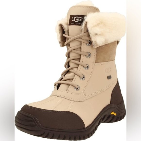 UGG Shoes - UGG Womens Adirondack II Waterproof Leather Suede Lace-Up Boot 7 / 38 Sand cream